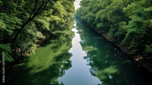 a river with trees around it