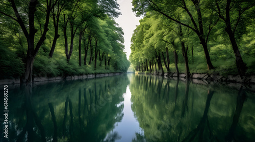 a river with trees around it
