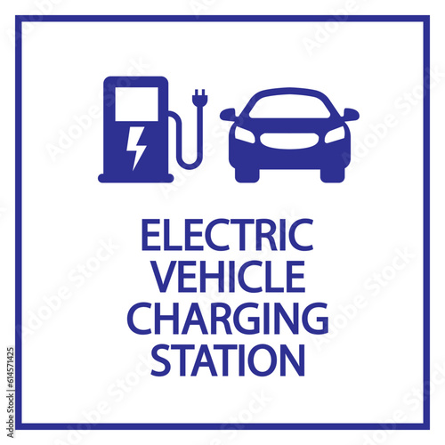  Electric vehicle charging station on white Vector Image