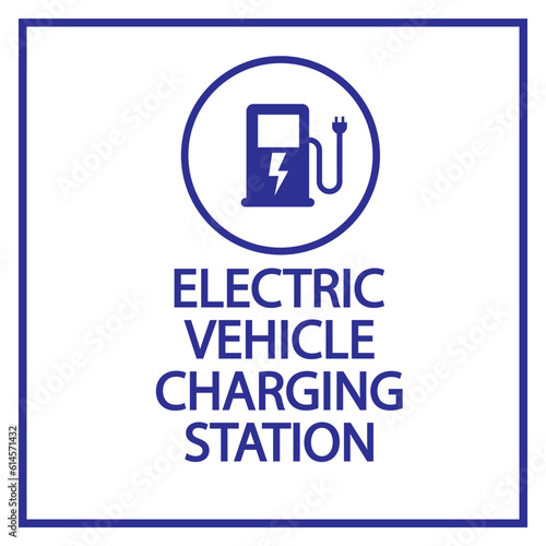  Electric vehicle charging station on white Vector Image photo