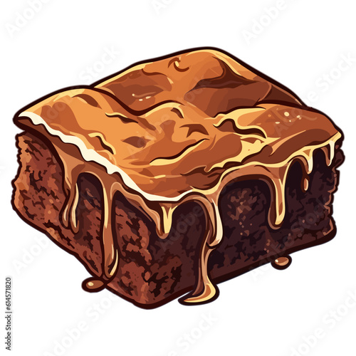 Delicious Chocolate Brownie  icon, vector art.