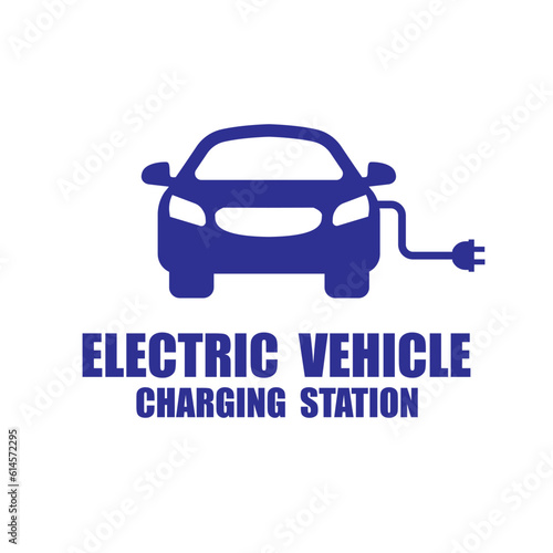  Electric vehicle charging station on white Vector Image