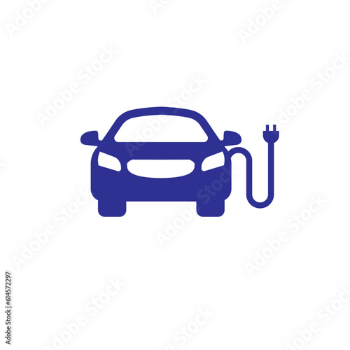  Electric vehicle charging station on white Vector Image