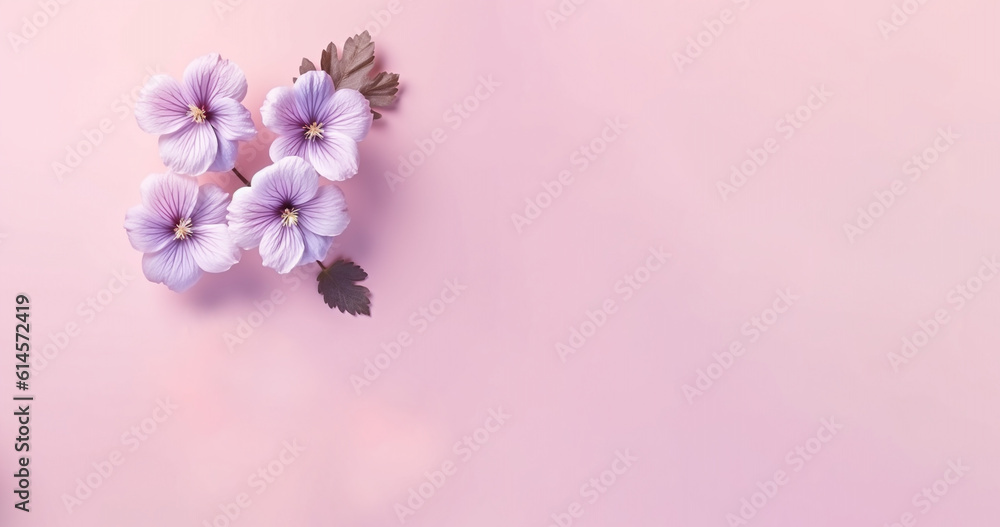 Malva Flowers on a Pastel Background | Generative AI