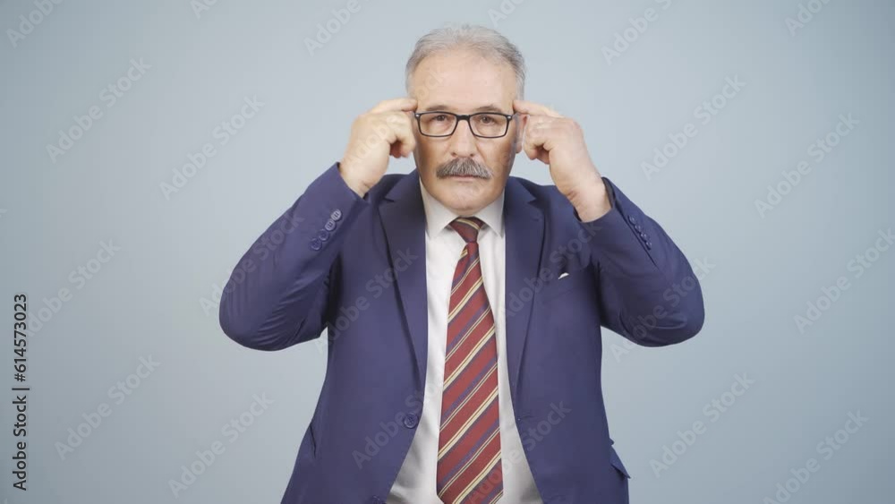 Businessman giving motivational speech to camera. Businessman giving motivational speech to camera.