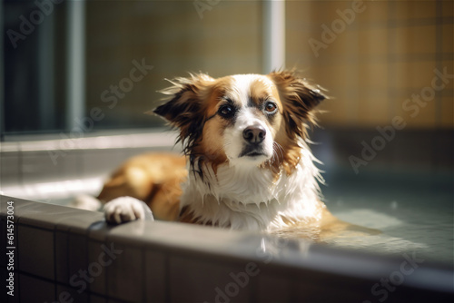 dog having a bath © Elena