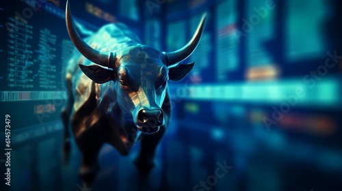 Bull bullish Stock market Cryptocurrency - Created using generative AI tools