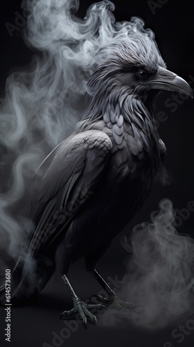 Smoky Raven: A Spectral Silhouette