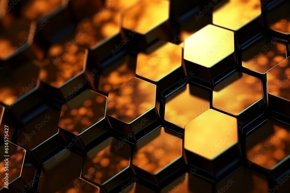 abstract gold background with hexagons abstract gold background with hexagons