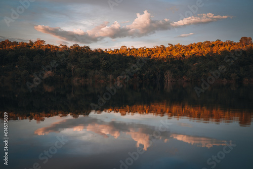 water refletion Serra da Mesa lake largest artificial lake in Brazil clouds and sunset Colinas do Sul Chapada dos Veadeiros Goiás Brazil photo