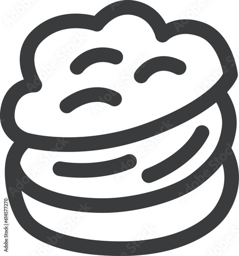 ミニミニ線画飲食物イラスト　シュークリーム