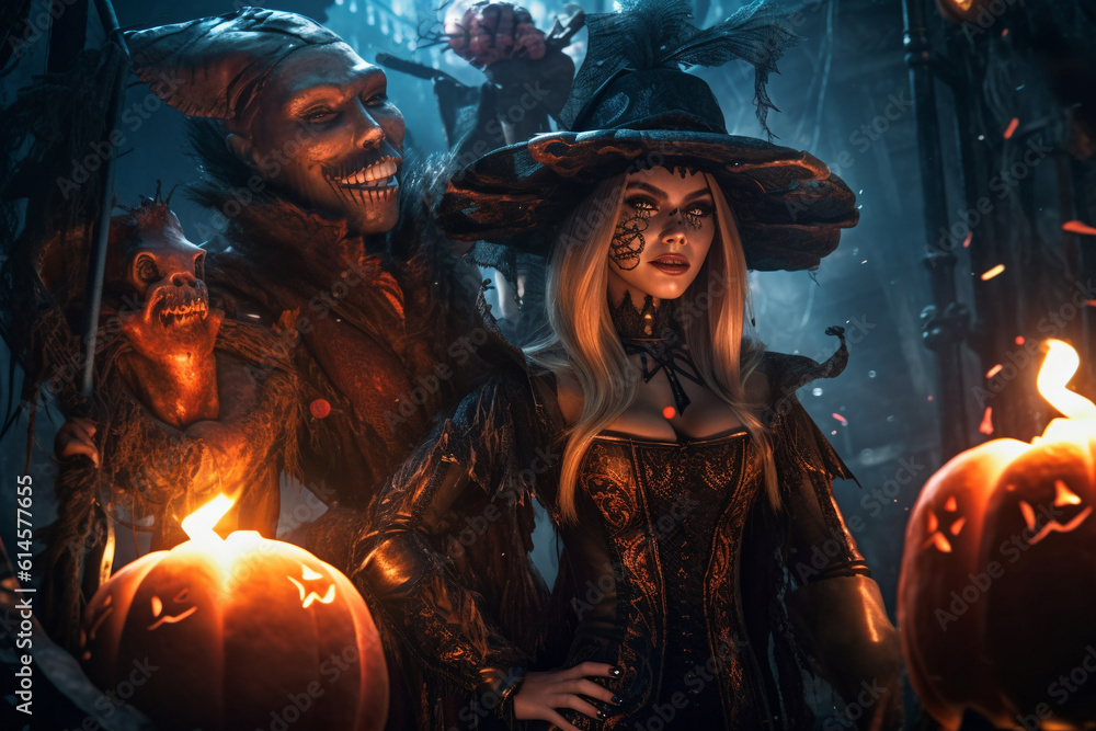 Witch. Woman endowed with witchcraft abilities that she received from nature or learned to witch. Broom, familiars, pointed hat, cauldron. Capable of harming people, sending disease. Generative AI Witch. Woman endowed with witchcraft abilities that she received from nature or learned to witch. Broom, familiars, pointed hat, cauldron. Capable of harming people, sending disease. Generative AI