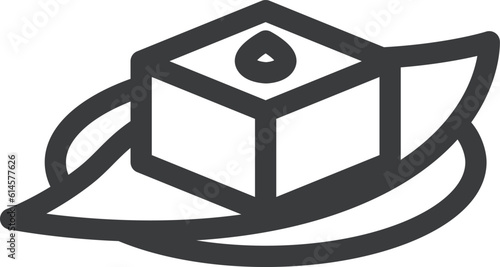 ミニミニ線画飲食物イラスト　豆腐