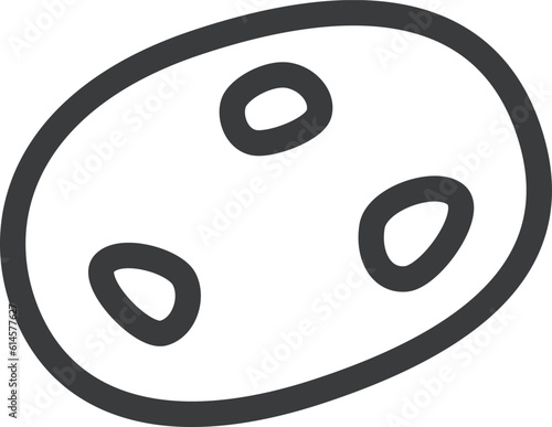 ミニミニ線画飲食物イラスト　豆大福