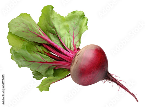 Beetroot with leaves isolated.