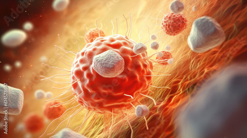 An illustration of white blood cells that attack harmful pathogens in the body photo