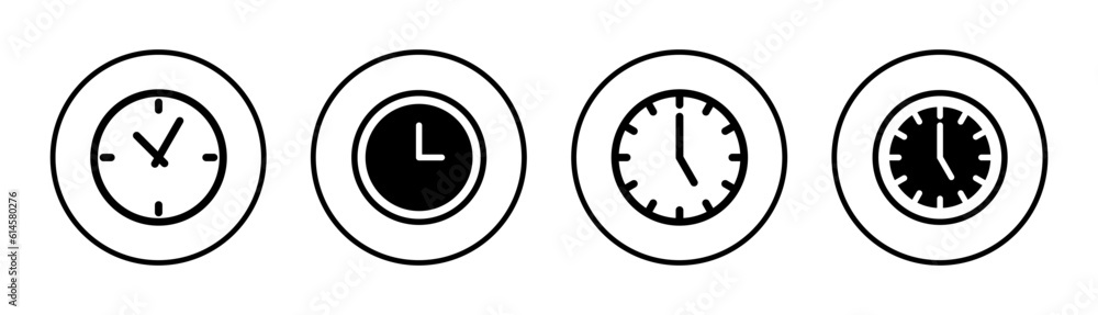 Clock icon set illustration. Time sign and symbol. watch icon Clock icon set illustration. Time sign and symbol. watch icon