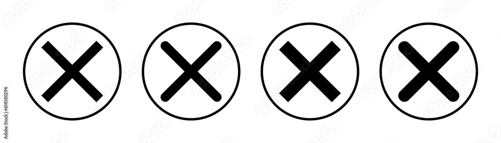 Obraz premium Close icon set illustration. Delete sign and symbol. cross sign