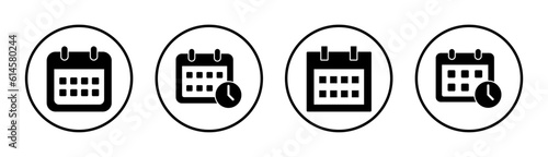 Calendar icon set illustration. Calender sign and symbol. Schedule icon symbol