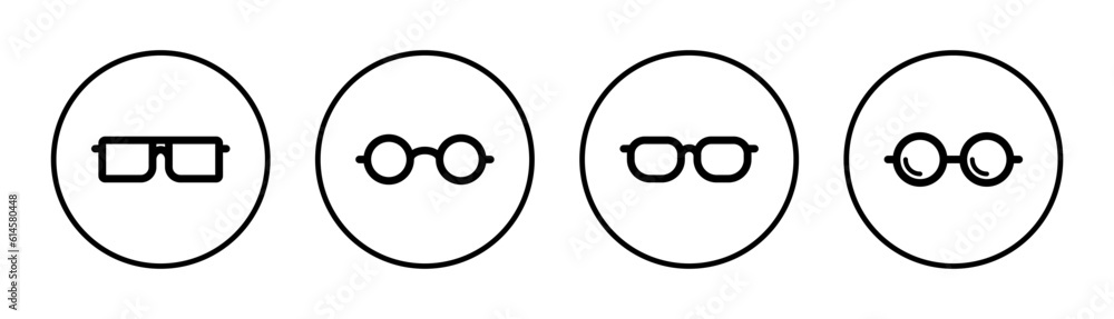 Glasses icon set illustration. Glasses sign and symbol Glasses icon set illustration. Glasses sign and symbol