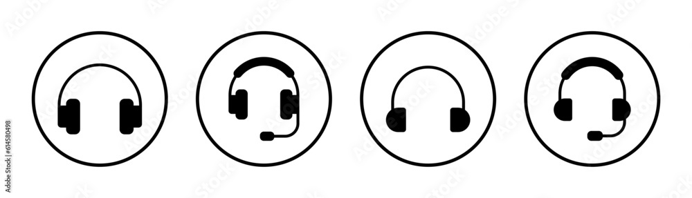 Headphone icon set illustration. Headphone sign and symbol Headphone icon set illustration. Headphone sign and symbol
