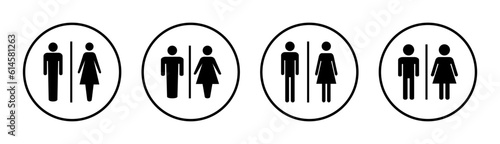 Toilet icon set illustration. Girls and boys restrooms sign and symbol. bathroom sign. wc, lavatory