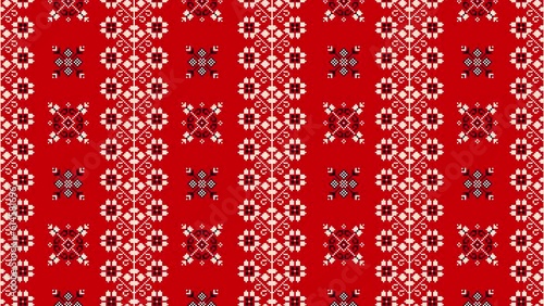 Romanian folk pattern. Traditional Romanian embroidery pattern . Video motion graphic. Elegant loop design.