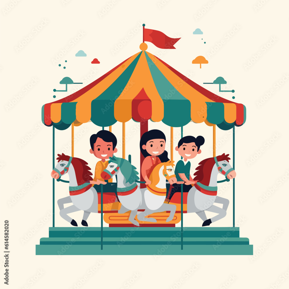 Fototapeta premium child and carousel