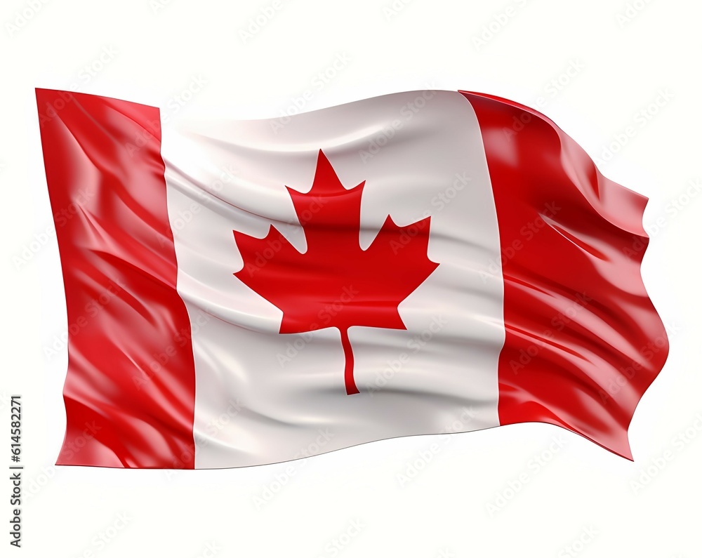 3d Canada's flag isolated on white background. Generative AI 3d Canada's flag isolated on white background. Generative AI