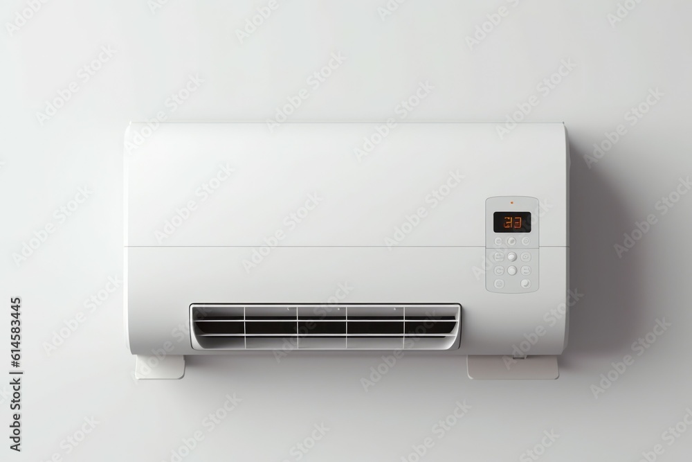 Home air conditioner for the room. Background with selective focus. AI generated, human enhanced Home air conditioner for the room. Background with selective focus. AI generated, human enhanced
