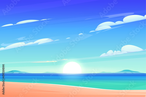 Gradient summer background beach landscape