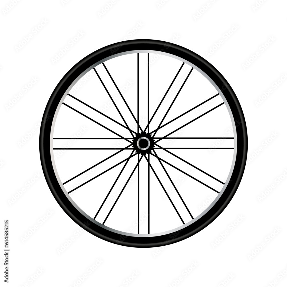Bike Wheel Icon. Bicycle tire. Vector illustration. Stock image.
