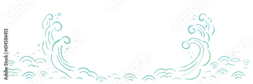 波の手描きイラストテンプレート