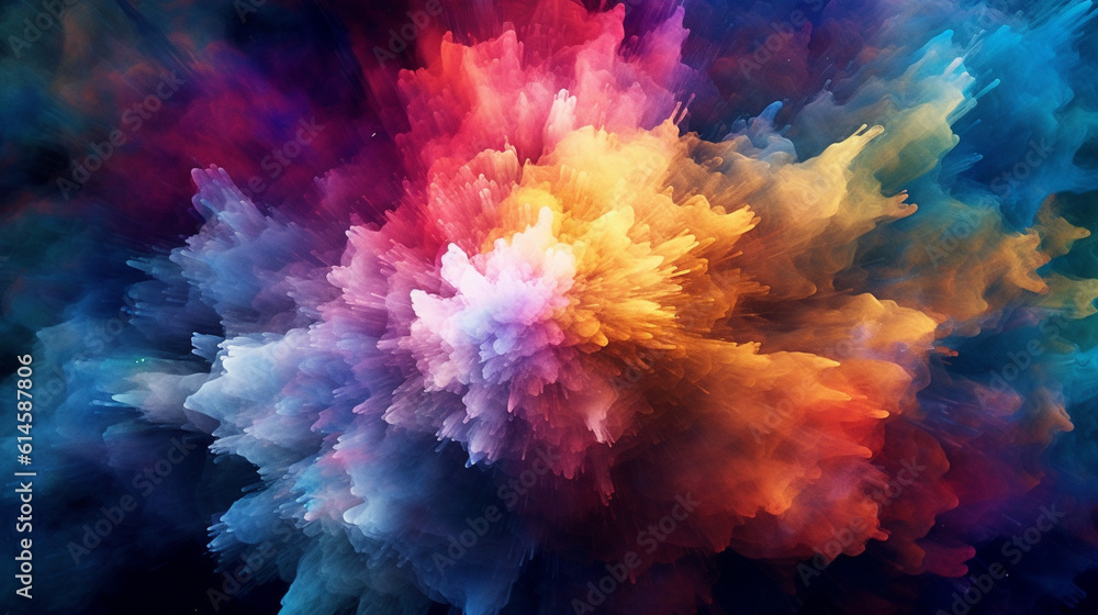 Generative AI, Colorful Explosions: Abstract Patterns and Vibrant Hues Generative AI, Colorful Explosions: Abstract Patterns and Vibrant Hues