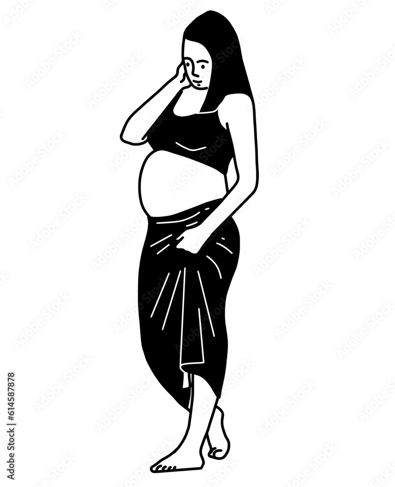 Pregnant Mom Illustration. Pregnant Mom With Her Husband. Pregnant Mom Illustration. Pregnant Mom With Her Husband.