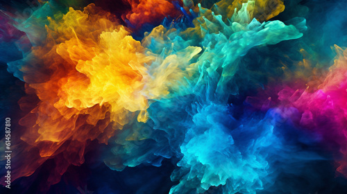 Generative AI, Colorful Explosions: Abstract Patterns and Vibrant Hues