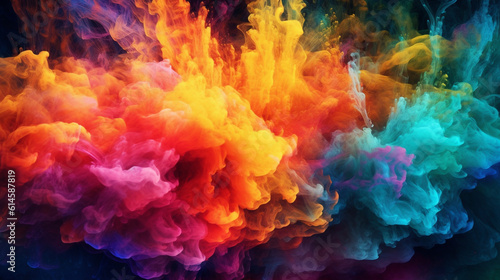 Generative AI, Colorful Explosions: Abstract Patterns and Vibrant Hues