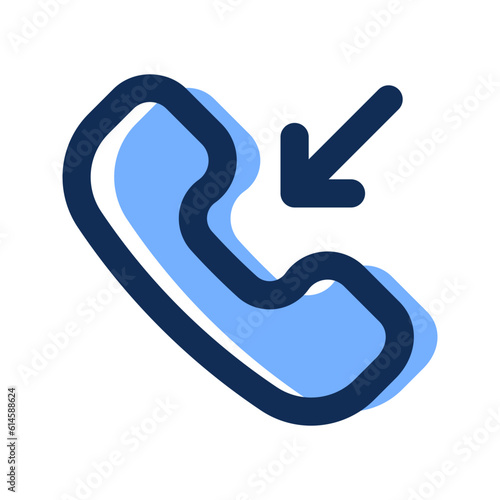 incoming call filled line icon