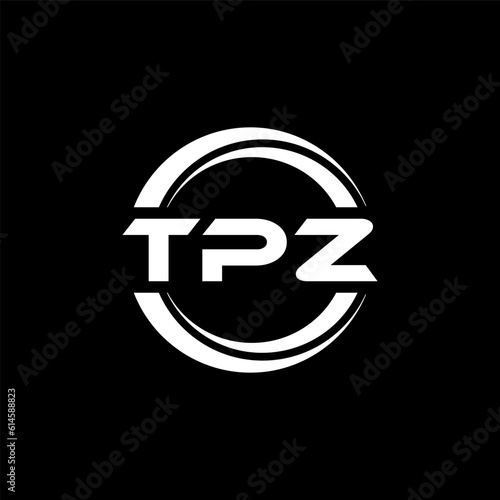 TPZ letter logo design with black background in illustrator, vector logo modern alphabet font overlap style. calligraphy designs for logo, Poster, Invitation, etc. photo