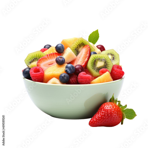 fruit salad isolated on a transparent background  generative ai