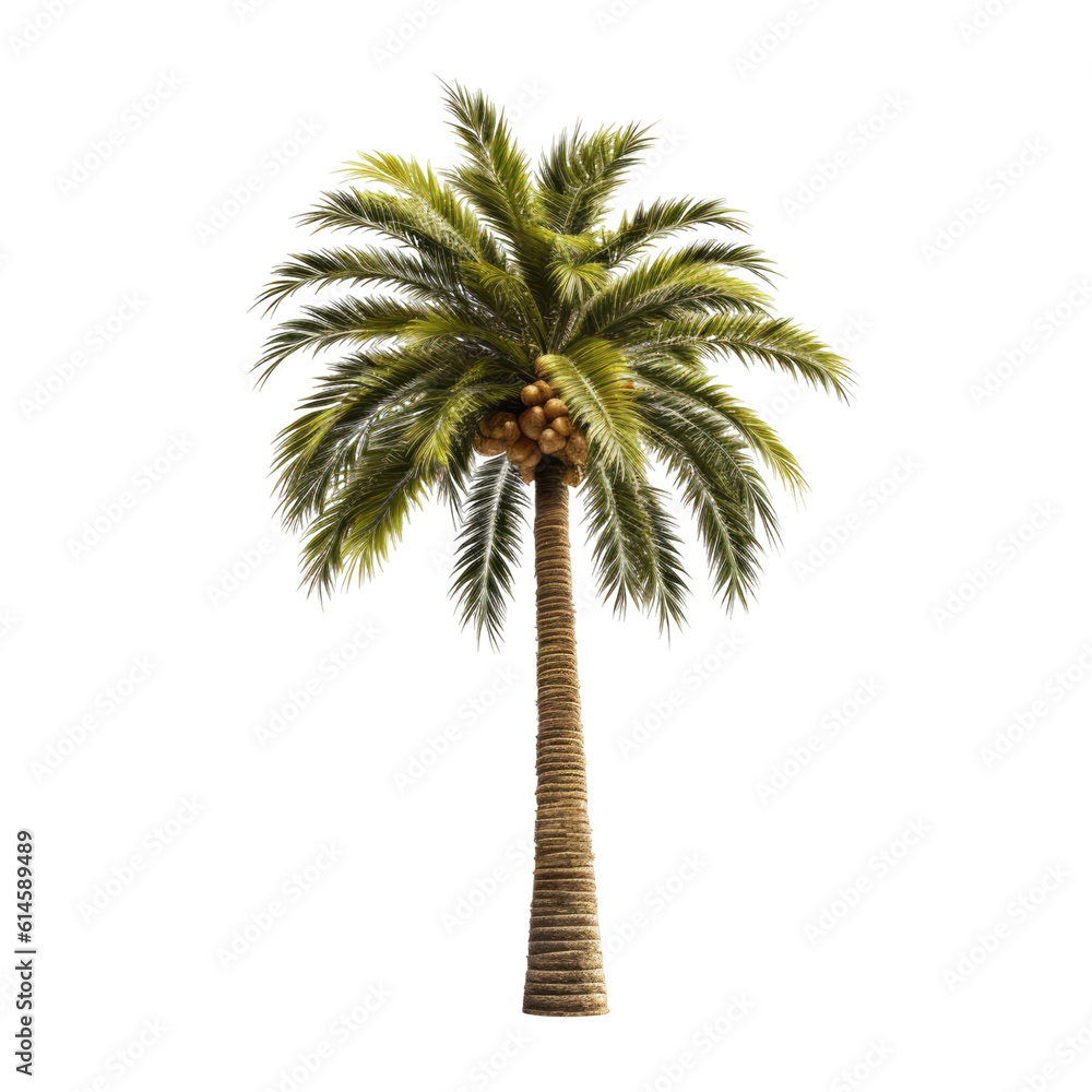 palm tree isolated on a transparent background, generative ai Stock