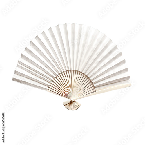 paper fan isolated on a transparent background, generative ai
