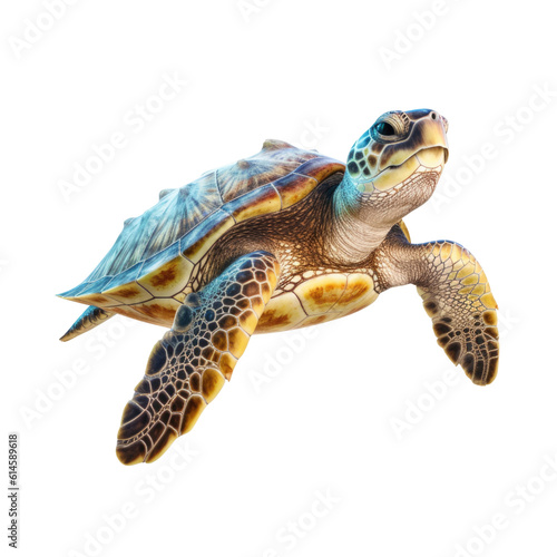 sea turtle isolated on a transparent background, generative ai