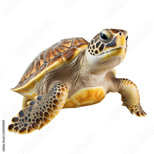sea turtle isolated on a transparent background, generative ai