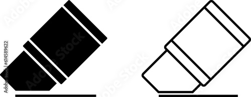 eraser icon, symbol, sign isolated on transparent in glyph and line style. Vector illustration