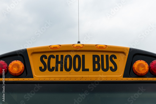 School Bus Sign a Top of the Front to the Bus
