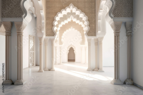 Papier peint interior of a beautiful islamic mosque with ornate archway