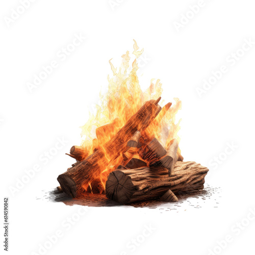 Print op canvas campfire isolated on a transparent background, generative ai