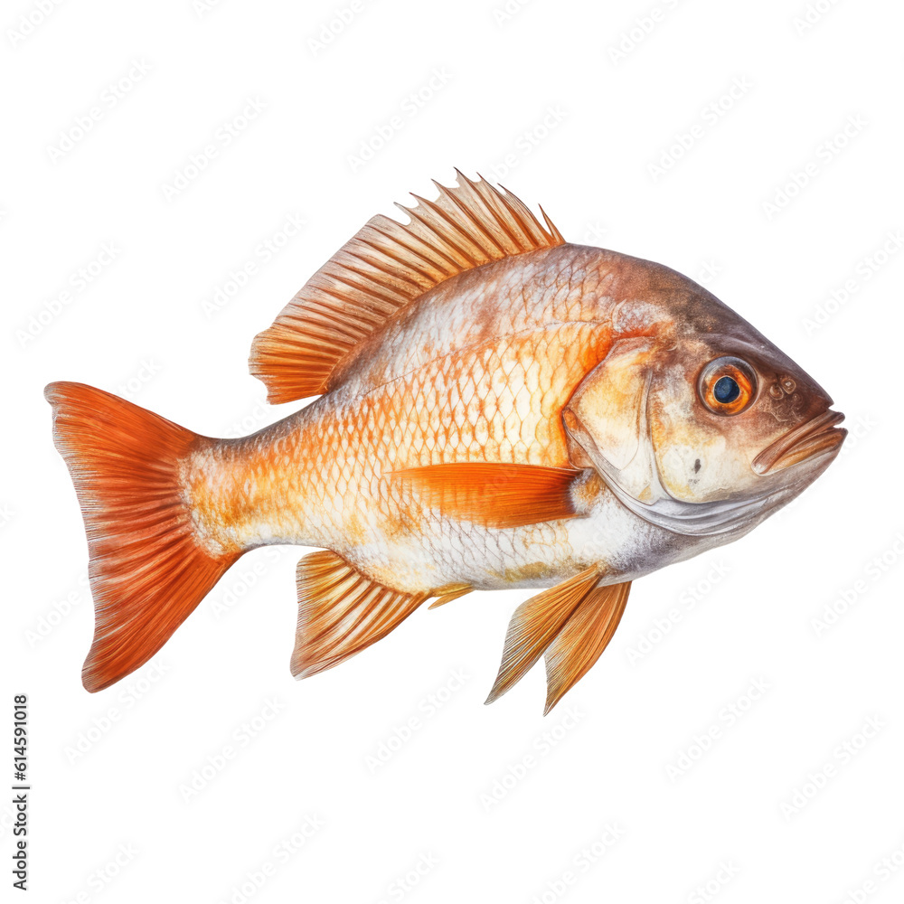 fish isolated on a transparent background, generative ai