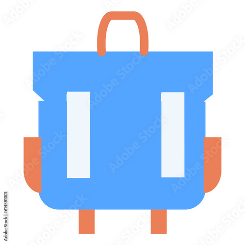 Backpack Icon: A graphical depiction of a backpack, typically representing a bag worn on the back
